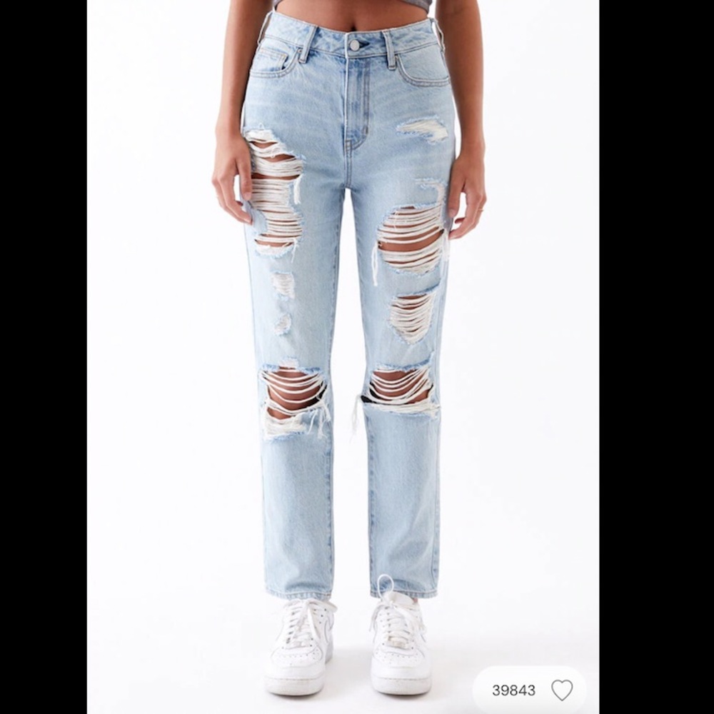 Pacsun ripped white wash jeans